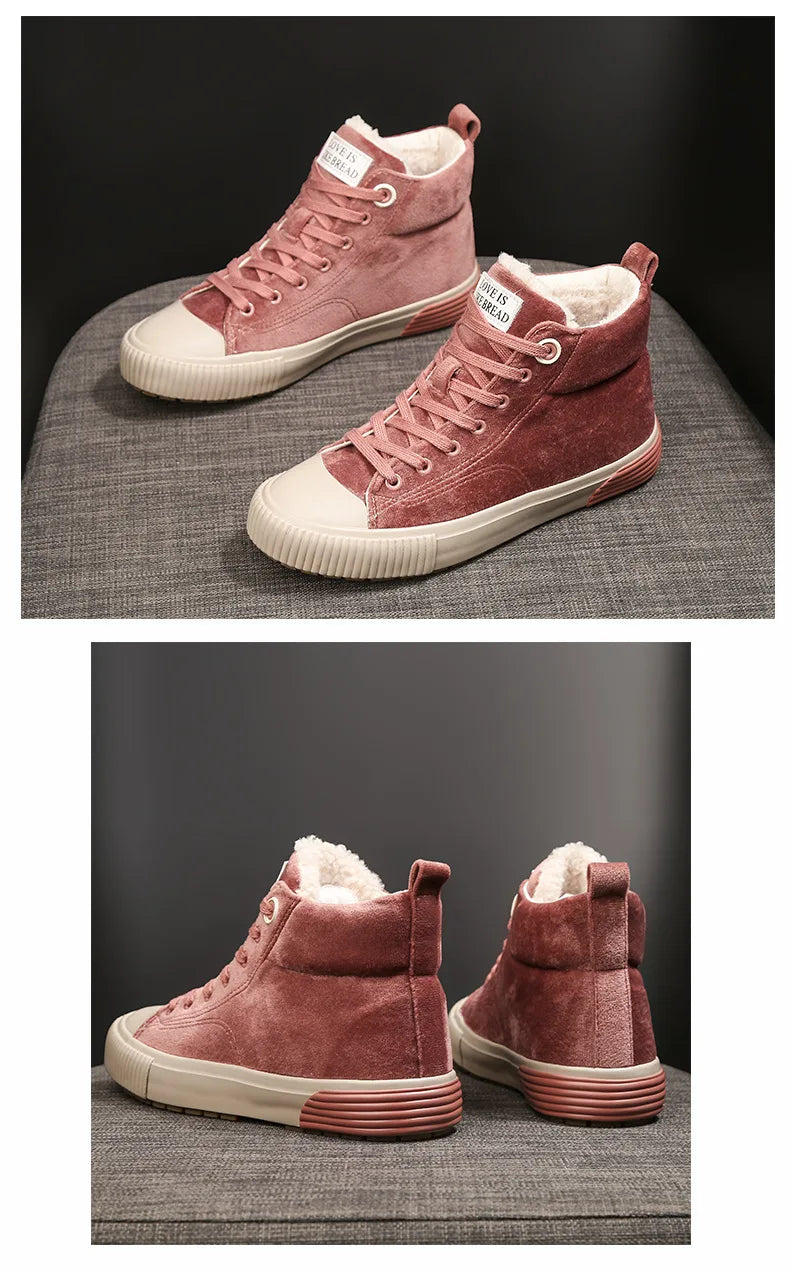 Sneakers Femme Hiver - Chaussures Casual Chaudes Confortables Outdoor