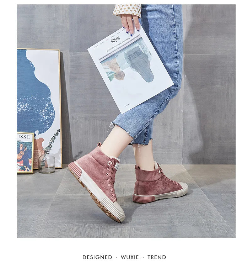 Sneakers Femme Hiver - Chaussures Casual Chaudes Confortables Outdoor