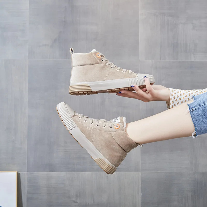 Sneakers Femme Hiver - Chaussures Casual Chaudes Confortables Outdoor