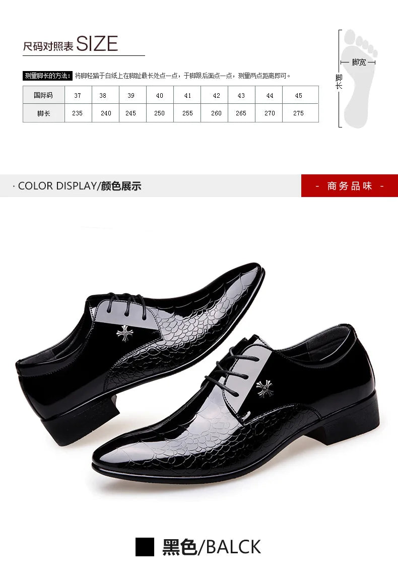 Chaussures Oxford Homme Mariage - Cuir Verni Bout Pointu Luxe