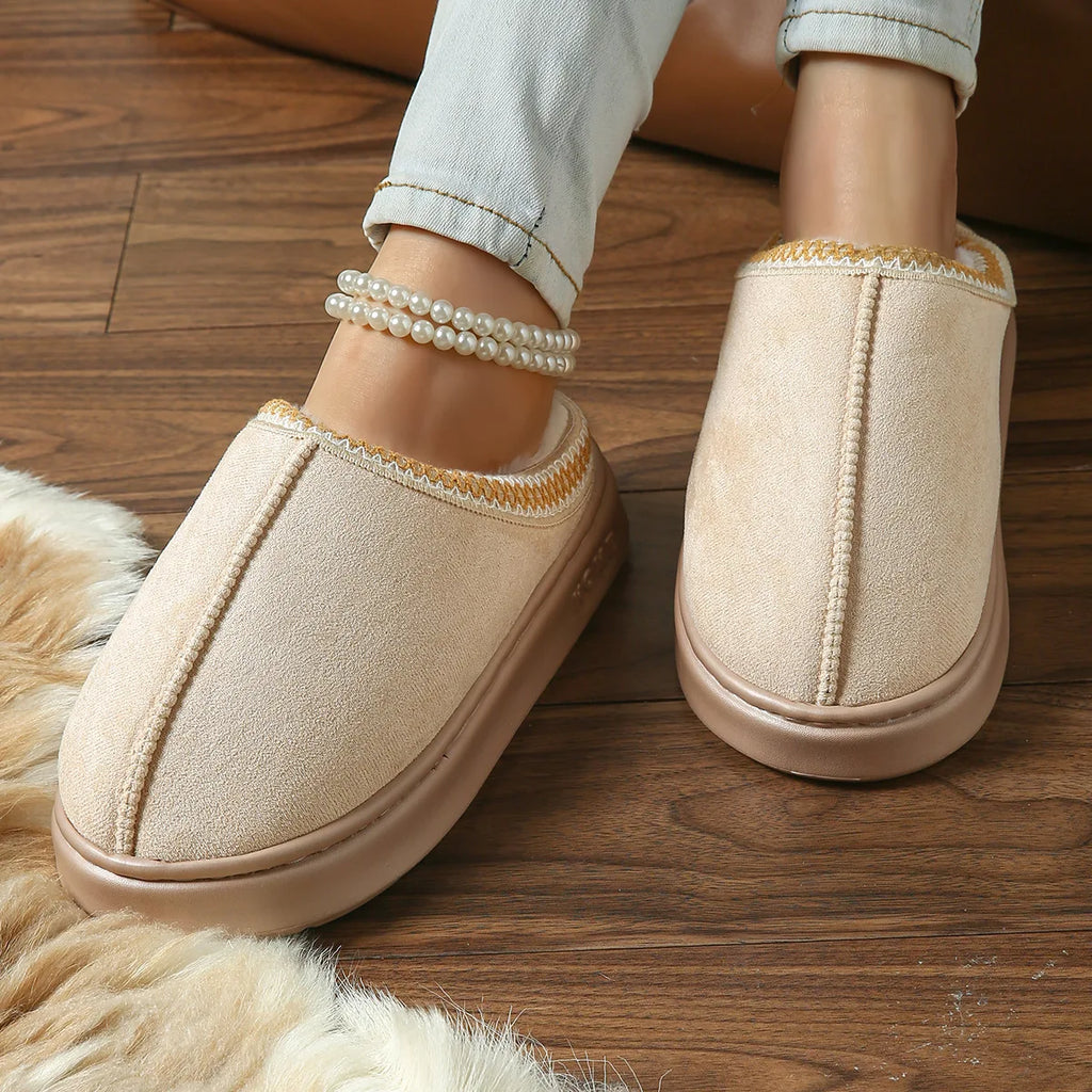 Pantoufles Hiver Femme - Intérieur Peluche Antidérapantes Chaudes