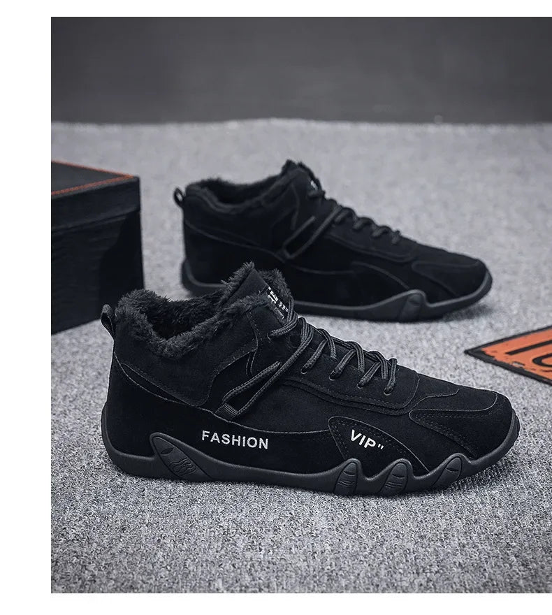 Chaussures Plates Homme Hiver - Fourrées Chaudes Sport Casual Confort