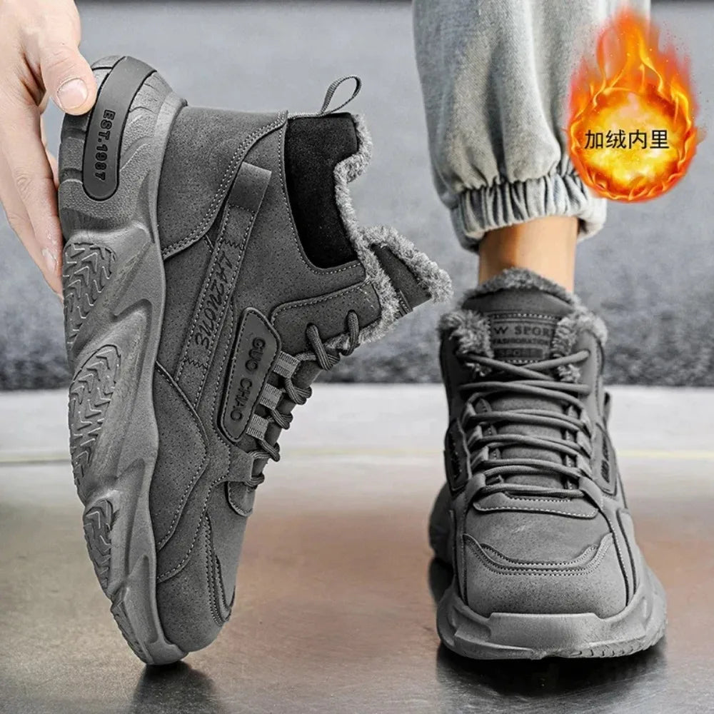 Bottines Sport Homme Hiver - Sneakers Casual Plateforme Confort