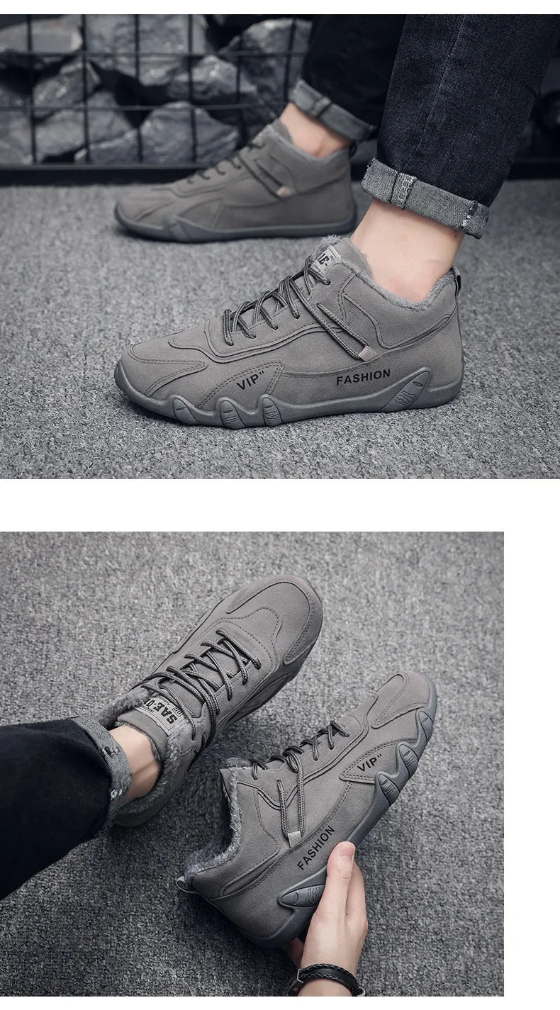 Chaussures Plates Homme Hiver - Fourrées Chaudes Sport Casual Confort