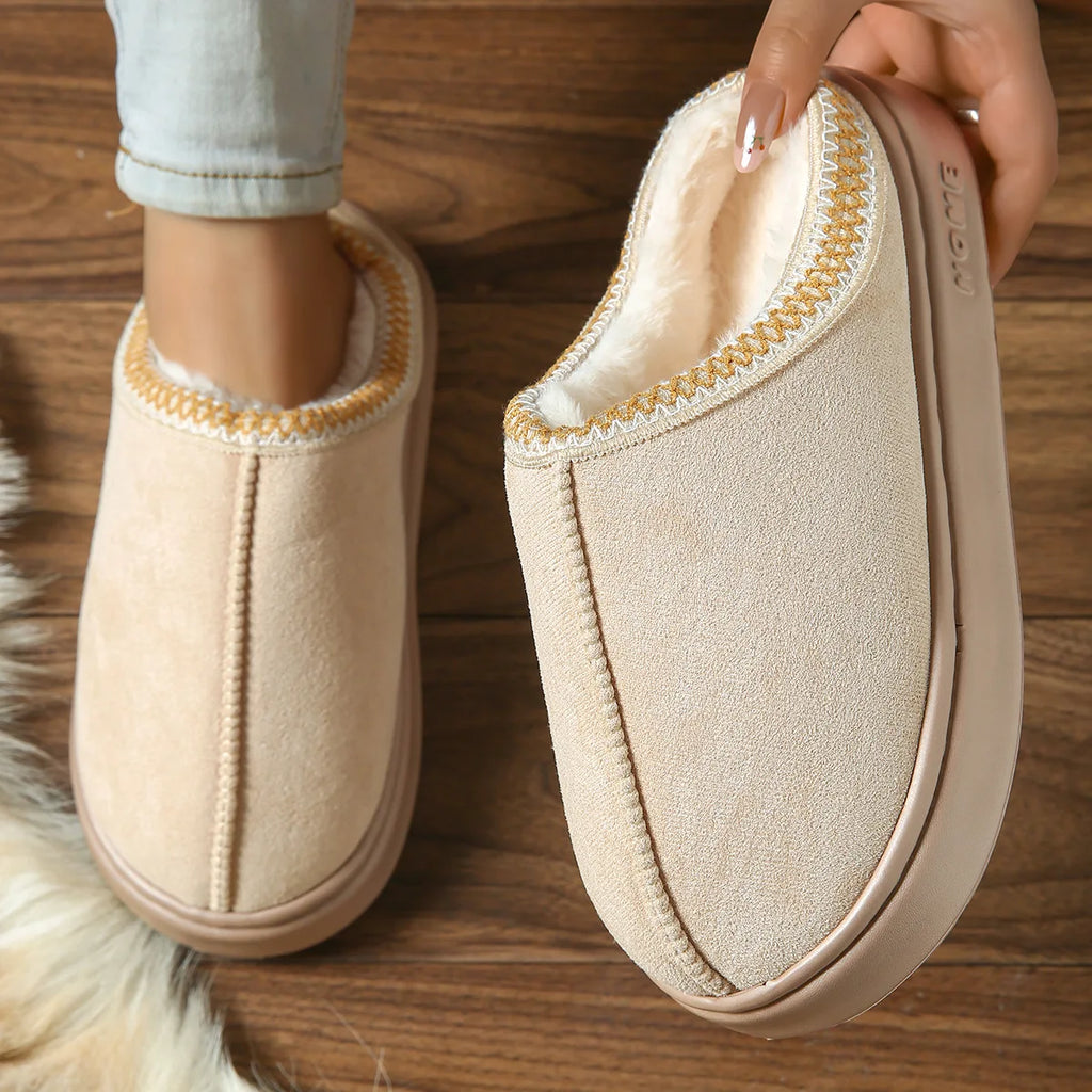 Pantoufles Hiver Femme - Intérieur Peluche Antidérapantes Chaudes