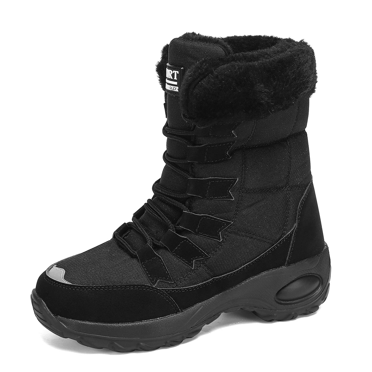 Bottes Neige Femme - Mi-Mollet Imperméables Lacets Chaudes Hiver