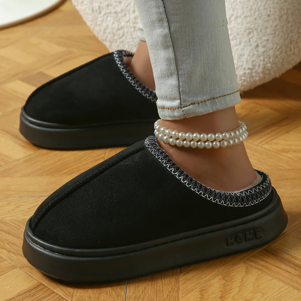 Pantoufles Hiver Femme - Intérieur Peluche Antidérapantes Chaudes