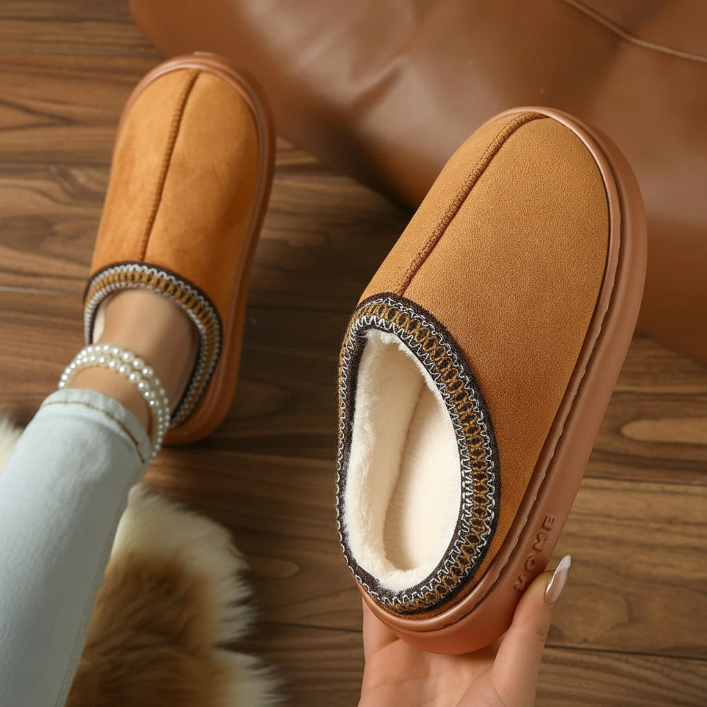 Pantoufles Hiver Femme - Intérieur Peluche Antidérapantes Chaudes