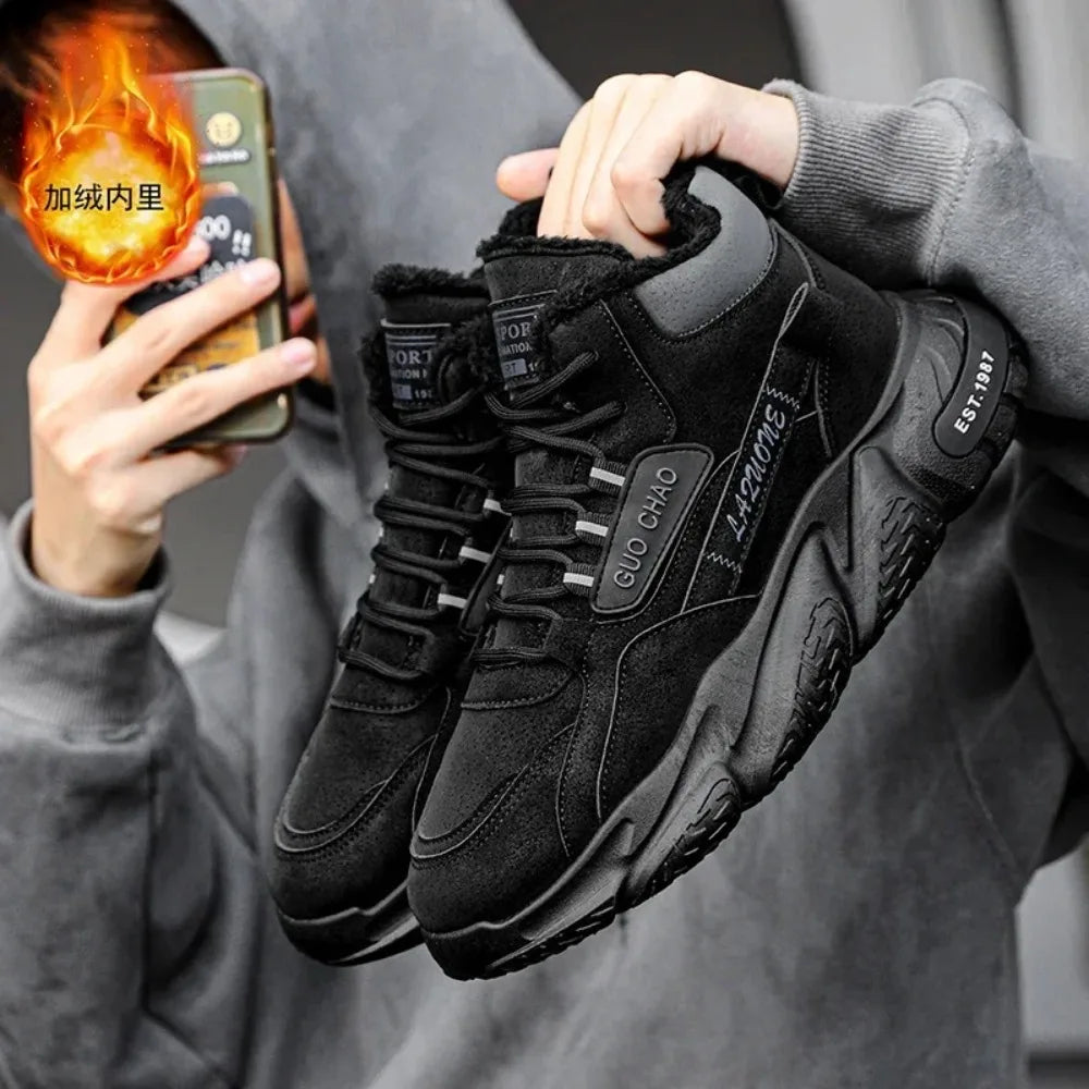 Bottines Sport Homme Hiver - Sneakers Casual Plateforme Confort