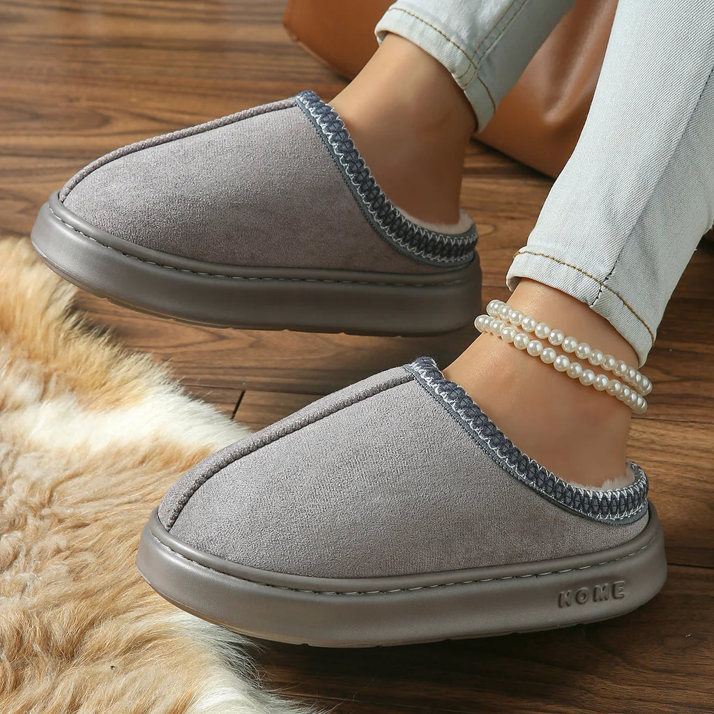 Pantoufles Hiver Femme - Intérieur Peluche Antidérapantes Chaudes