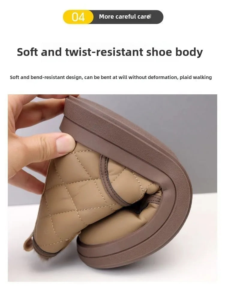 Bottines Neige Femme Hiver - Imperméables Zip Fourrées Plateforme