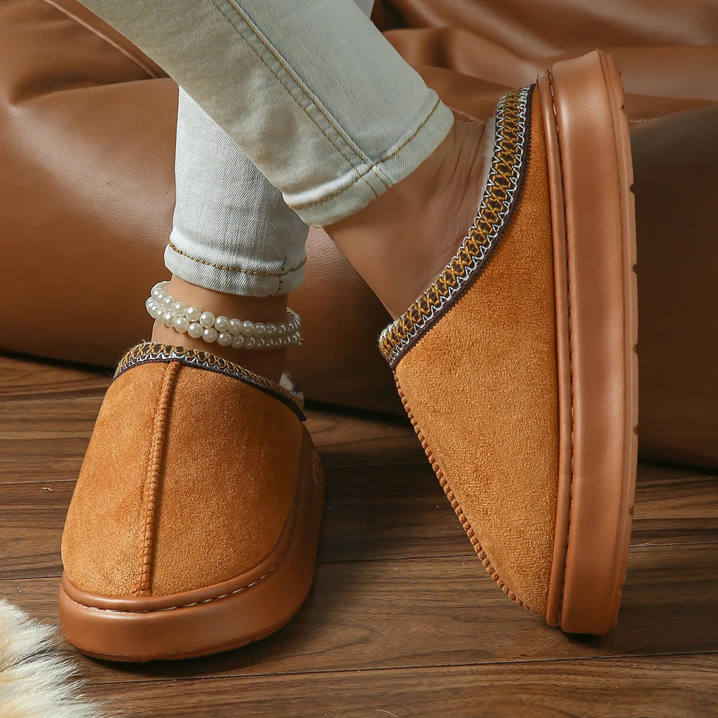 Pantoufles Hiver Femme - Intérieur Peluche Antidérapantes Chaudes