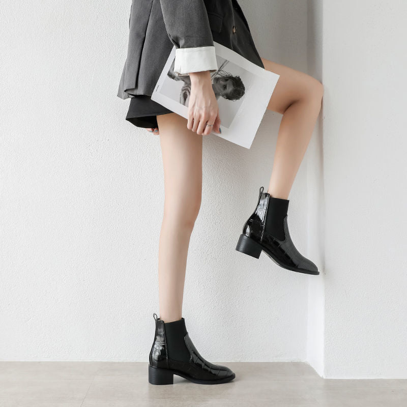 Bottines Chelsea Femme Noires - Talons Moyens Élégantes Tendance 2025