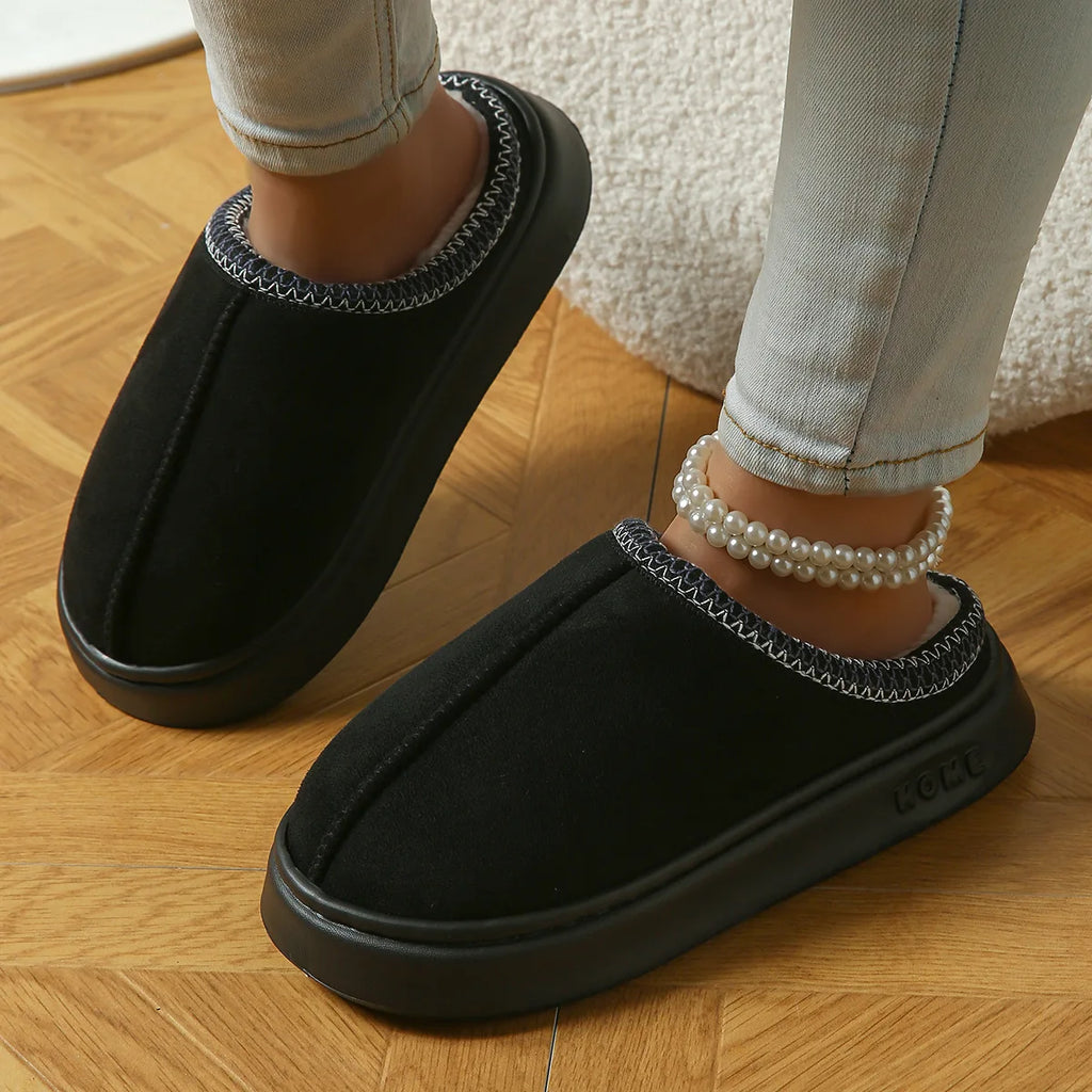 Pantoufles Hiver Femme - Intérieur Peluche Antidérapantes Chaudes
