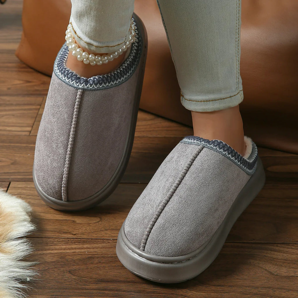Pantoufles Hiver Femme - Intérieur Peluche Antidérapantes Chaudes
