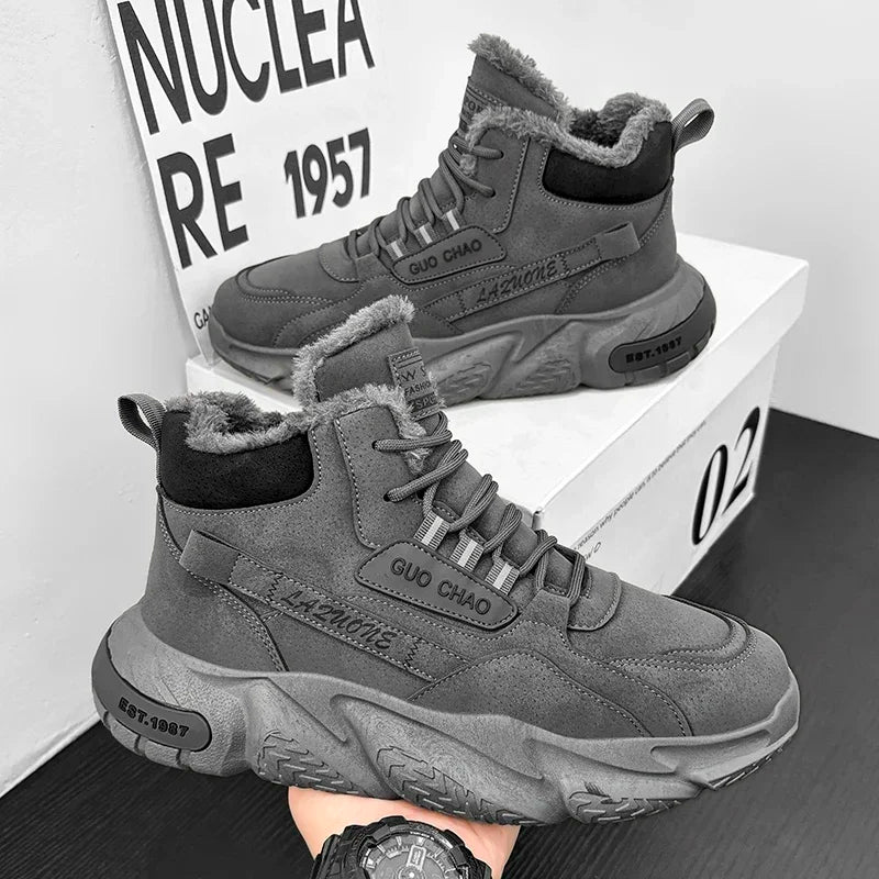 Bottines Sport Homme Hiver - Sneakers Casual Plateforme Confort