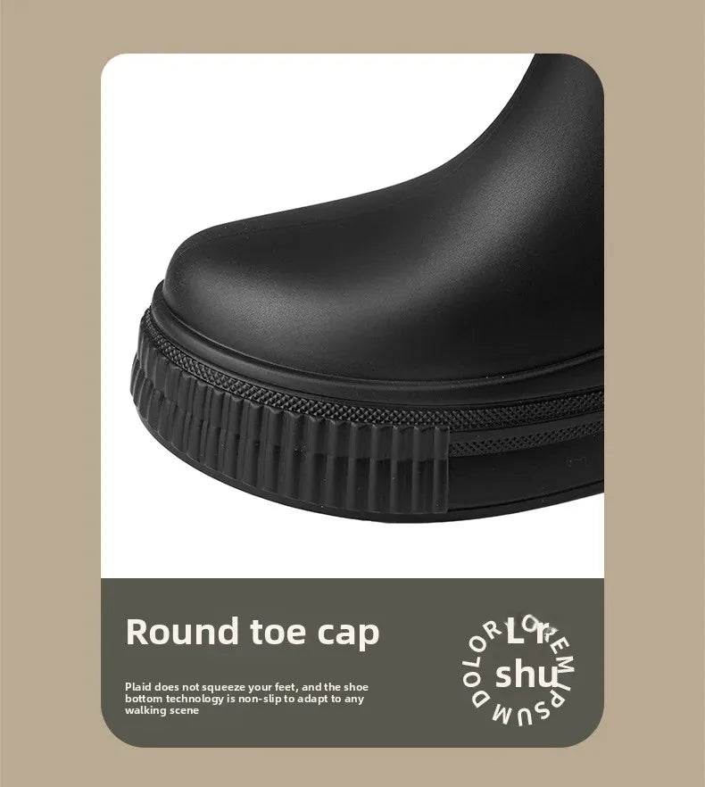 Bottes Pluie Femme Chelsea - Imperméables Semelle Épaisse Tendance