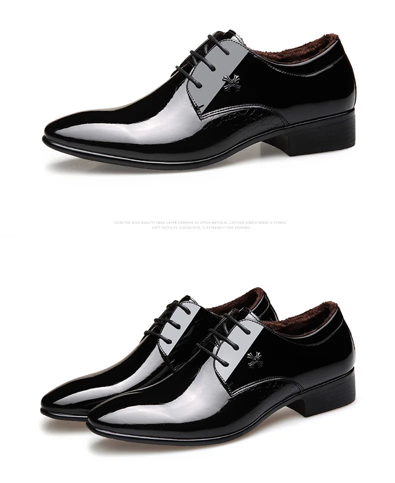 Chaussures Oxford Homme Mariage - Cuir Verni Bout Pointu Luxe