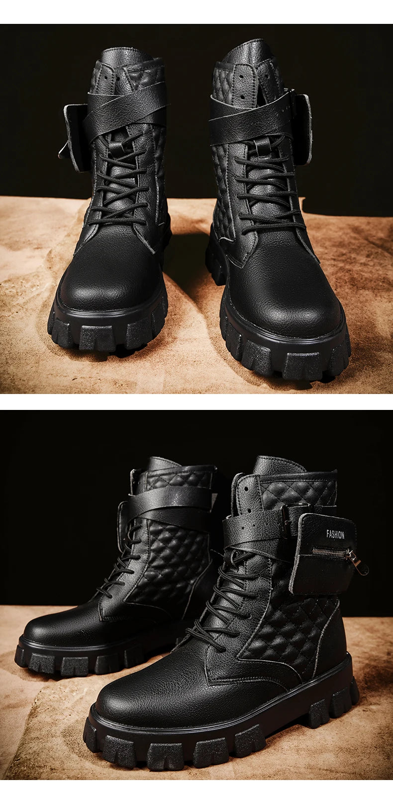 Bottines Homme Casual Hiver - Sneakers Montantes Zip Confort