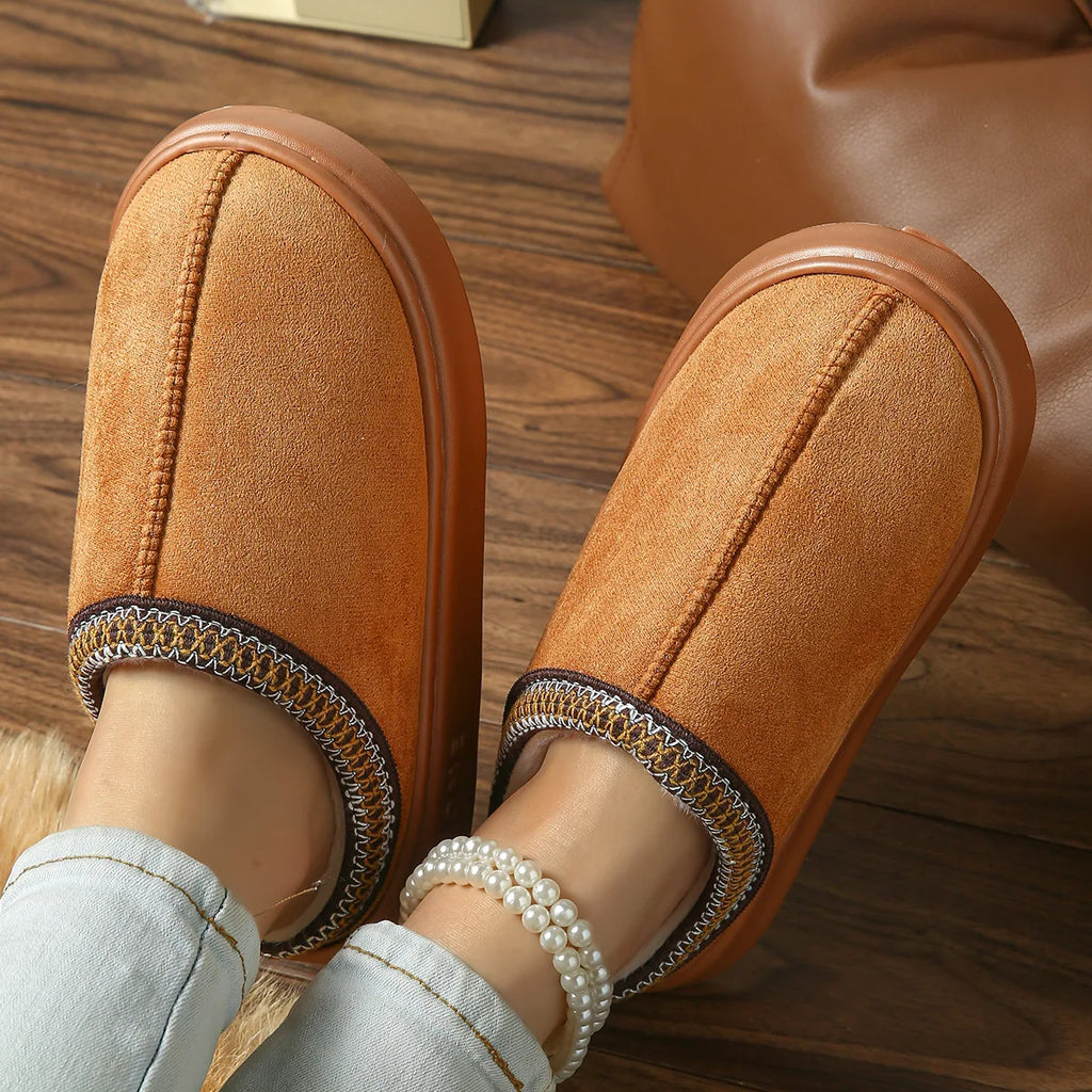 Pantoufles Hiver Femme - Intérieur Peluche Antidérapantes Chaudes