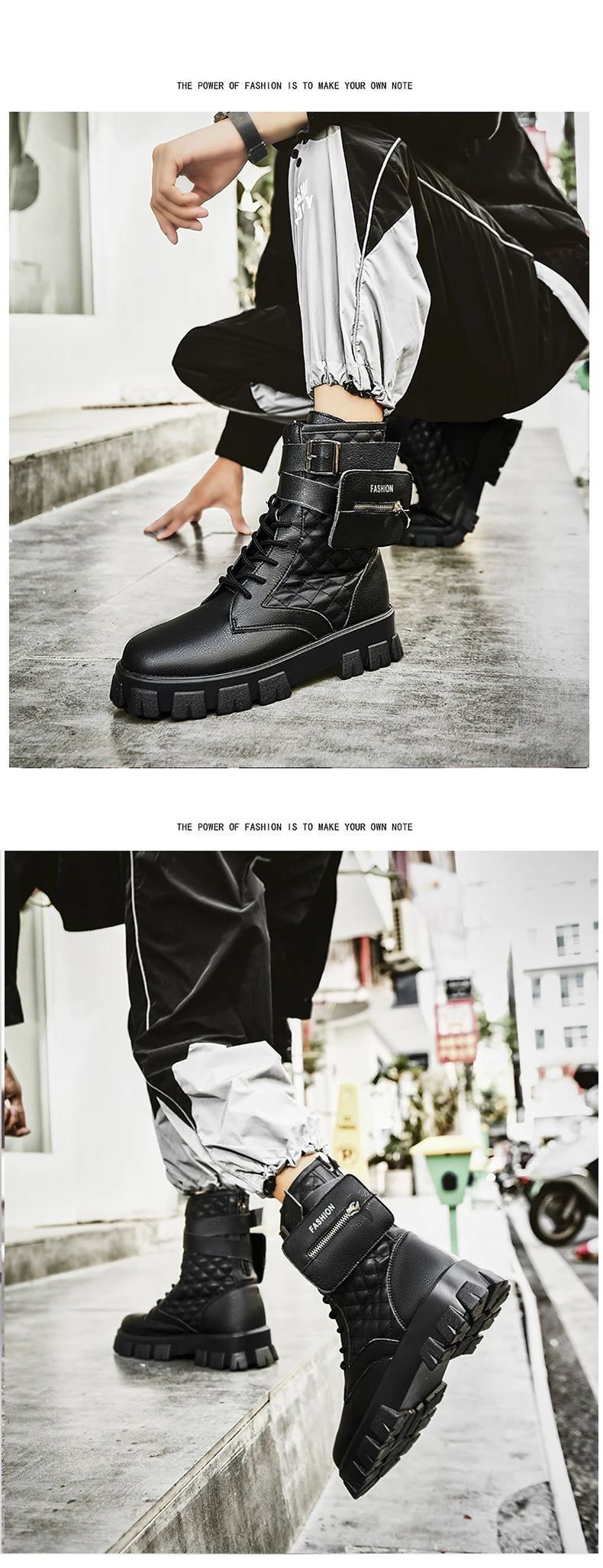 Bottines Homme Casual Hiver - Sneakers Montantes Zip Confort