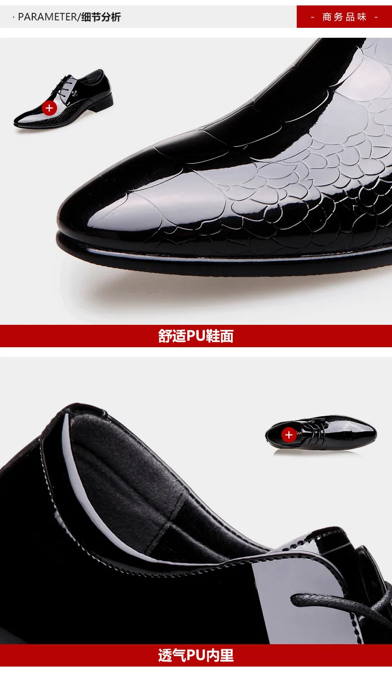 Chaussures Oxford Homme Mariage - Cuir Verni Bout Pointu Luxe