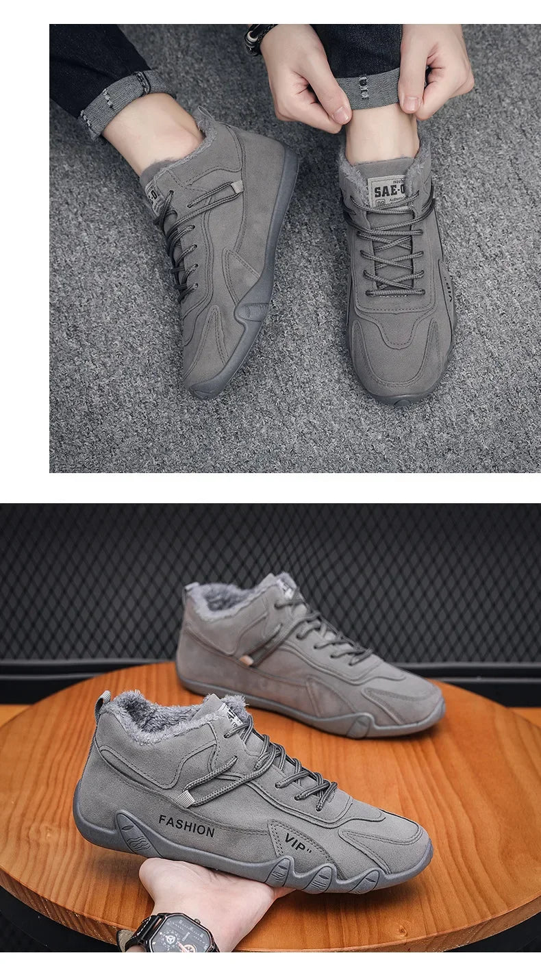 Chaussures Plates Homme Hiver - Fourrées Chaudes Sport Casual Confort