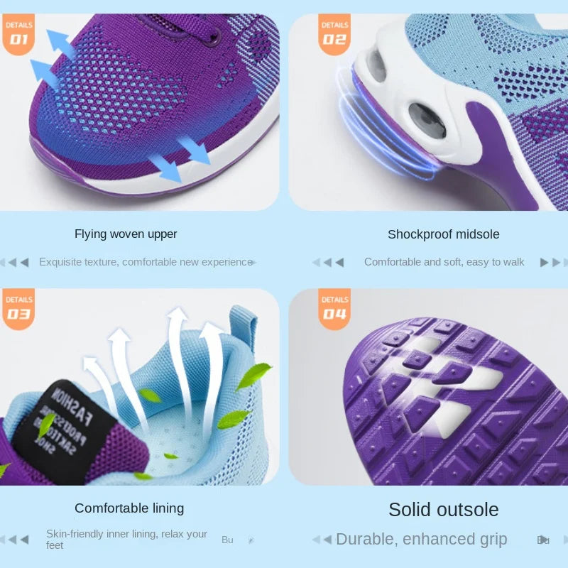 Sneakers Femme Été Coussin Air - Plateforme Mesh Respirantes Légères