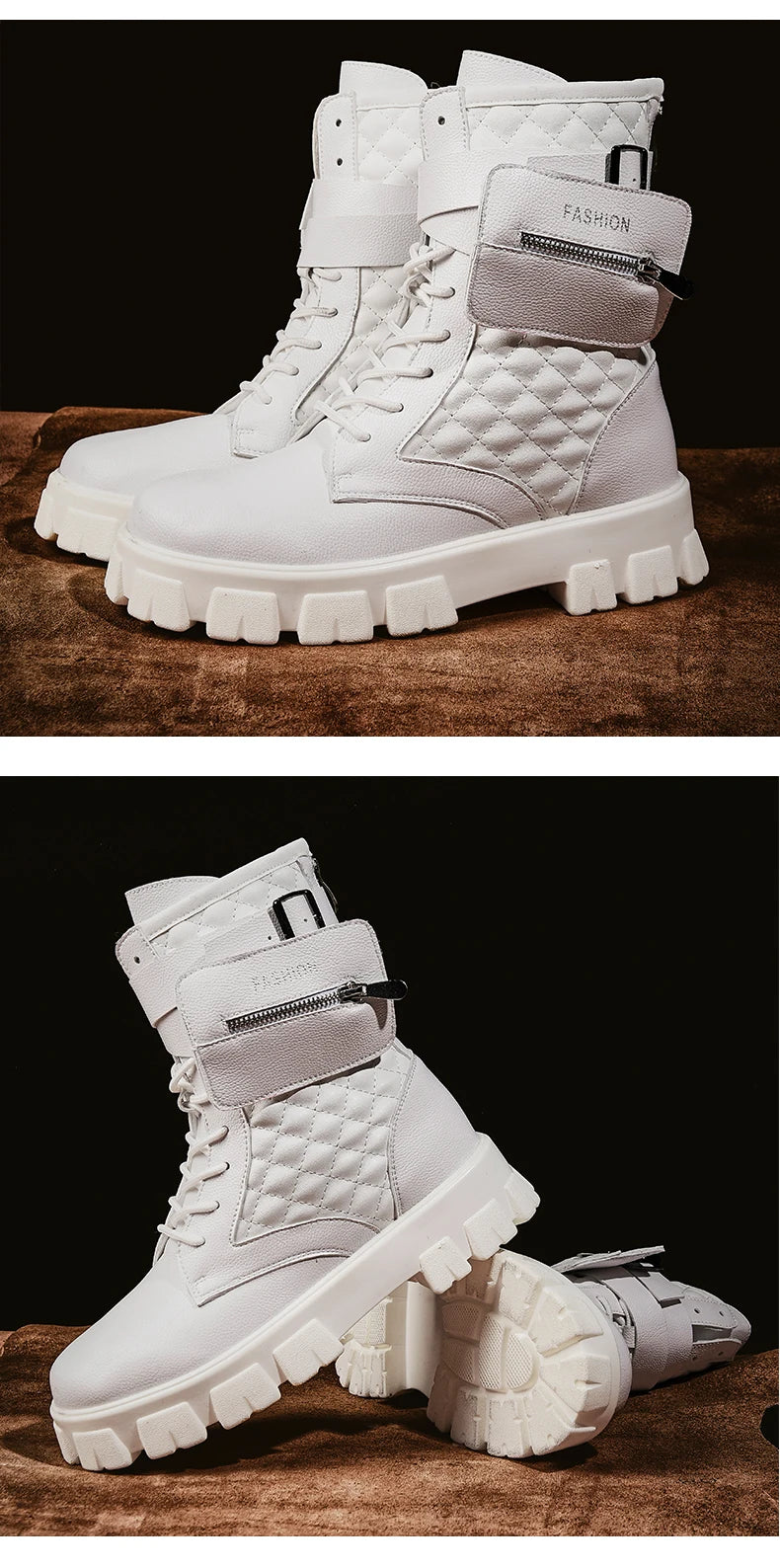 Bottines Homme Casual Hiver - Sneakers Montantes Zip Confort