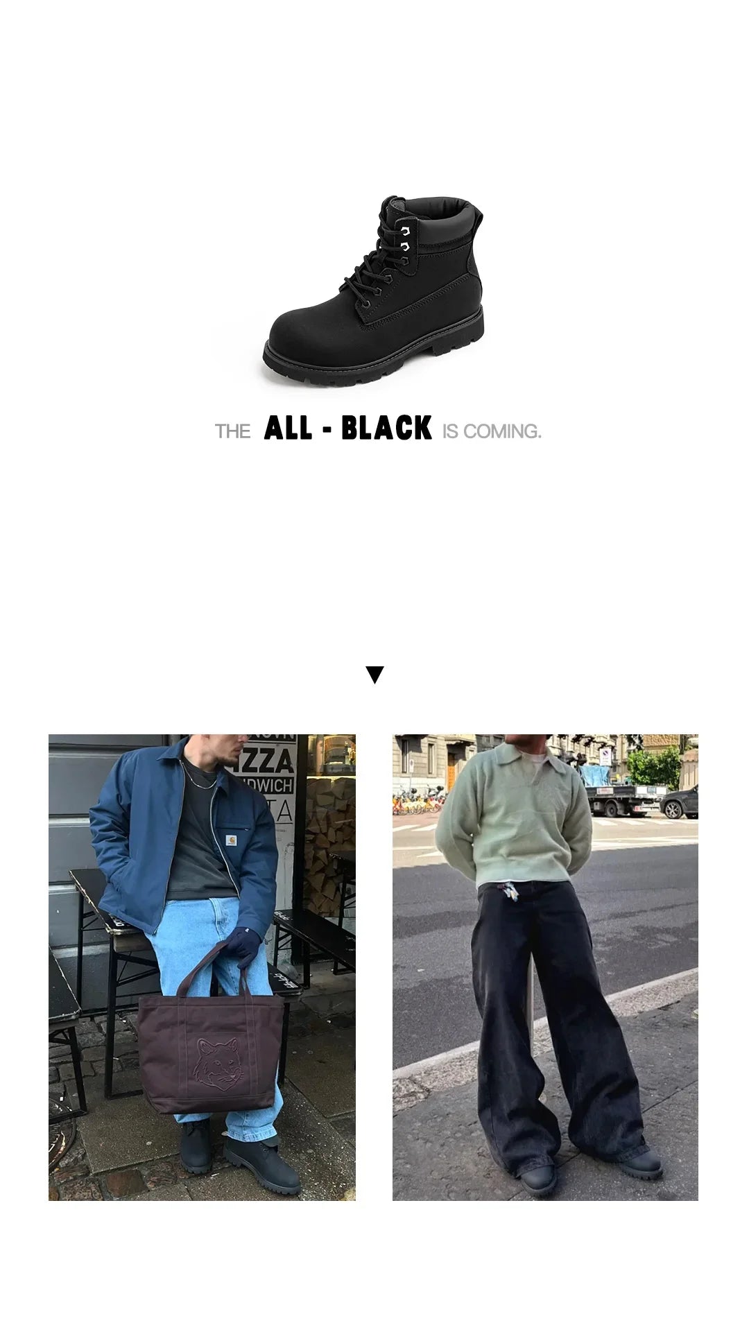 Bottes Homme Mi-Mollet Noires - Fourrées Travail Outdoor Rétro