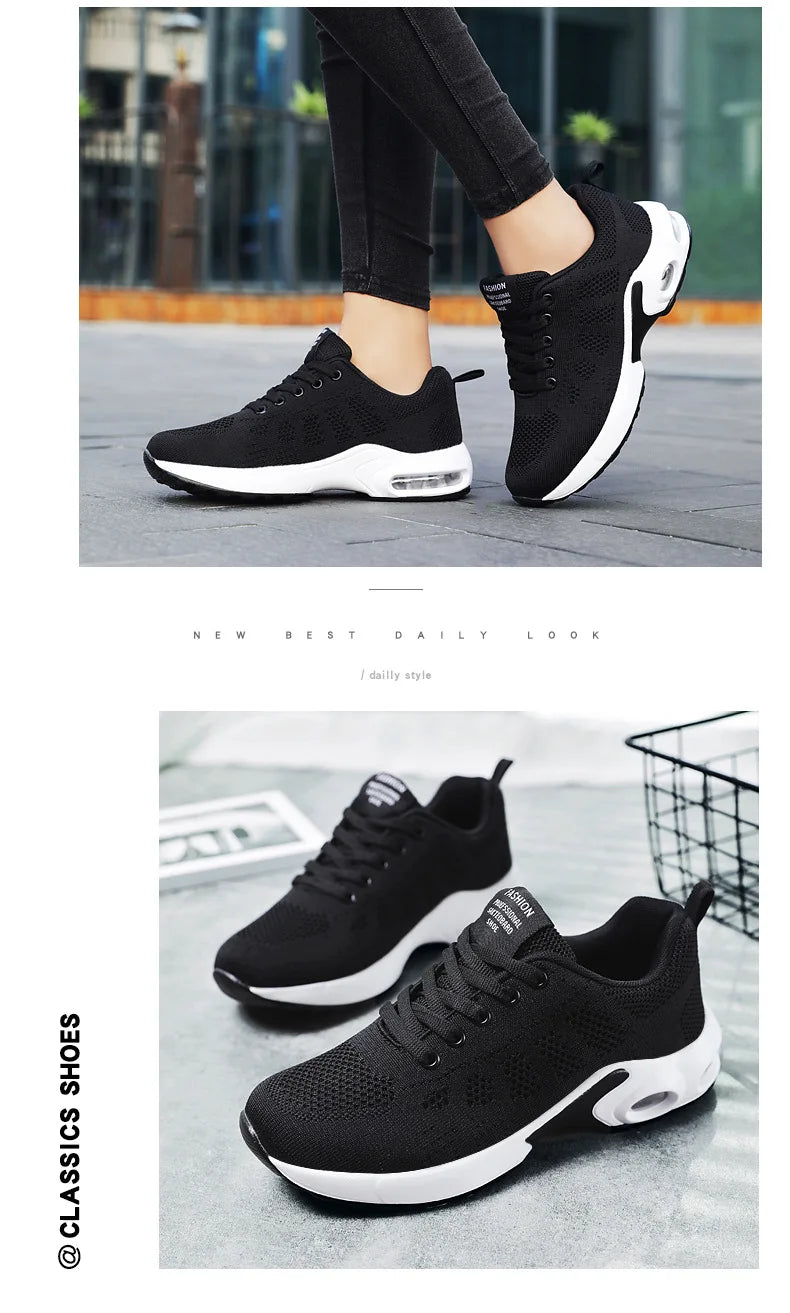 Sneakers Femme Été Coussin Air - Plateforme Mesh Respirantes Légères