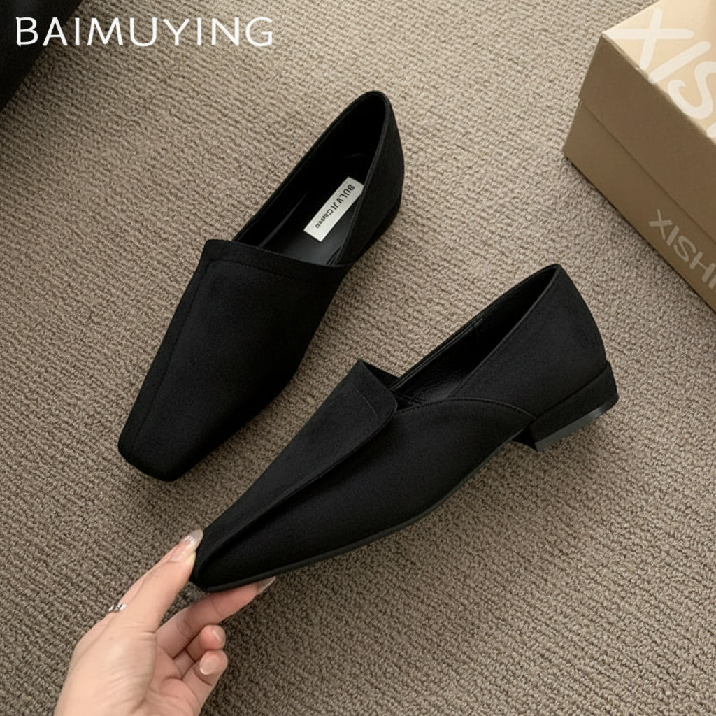 Mocassins Femme Cuir - Bout Carré Confort Marche Hiver 2025