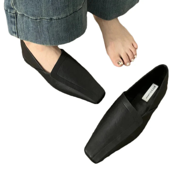 Mocassins Femme Cuir - Bout Carré Confort Marche Hiver 2025