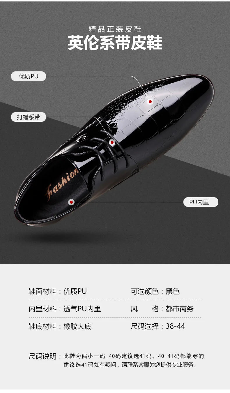 Chaussures Oxford Homme Mariage - Cuir Verni Bout Pointu Luxe