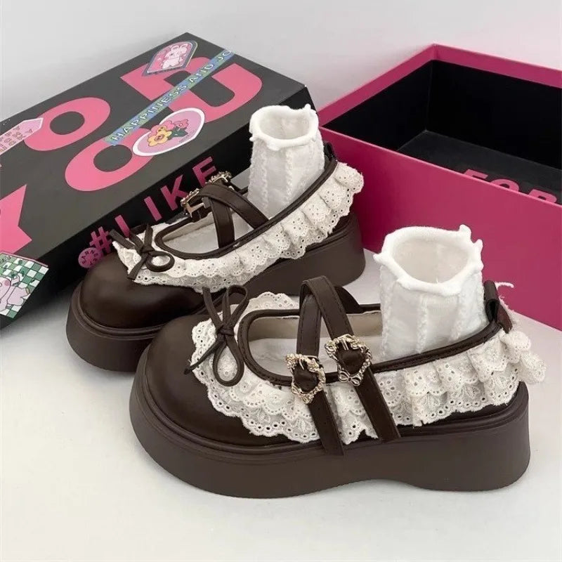 Mary Jane Femme Lolita - Escarpins Talons Compensés Élégants Cosplay