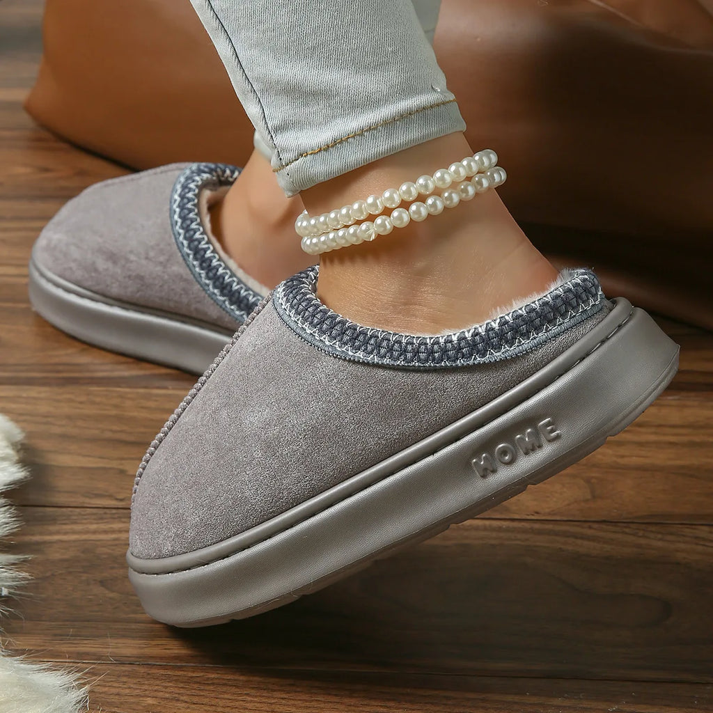 Pantoufles Hiver Femme - Intérieur Peluche Antidérapantes Chaudes