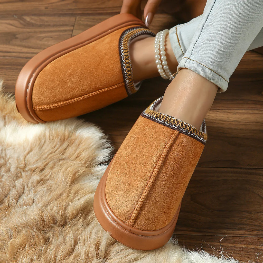 Pantoufles Hiver Femme - Intérieur Peluche Antidérapantes Chaudes