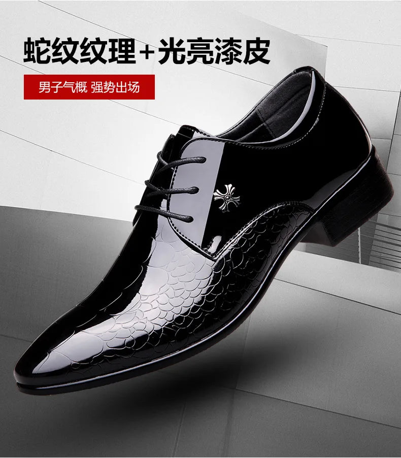 Chaussures Oxford Homme Mariage - Cuir Verni Bout Pointu Luxe