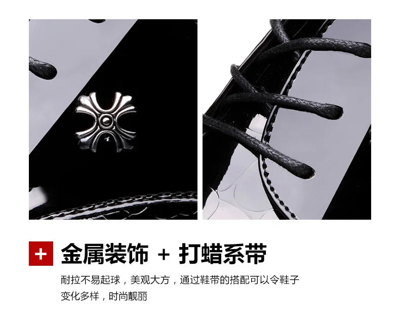 Chaussures Oxford Homme Mariage - Cuir Verni Bout Pointu Luxe