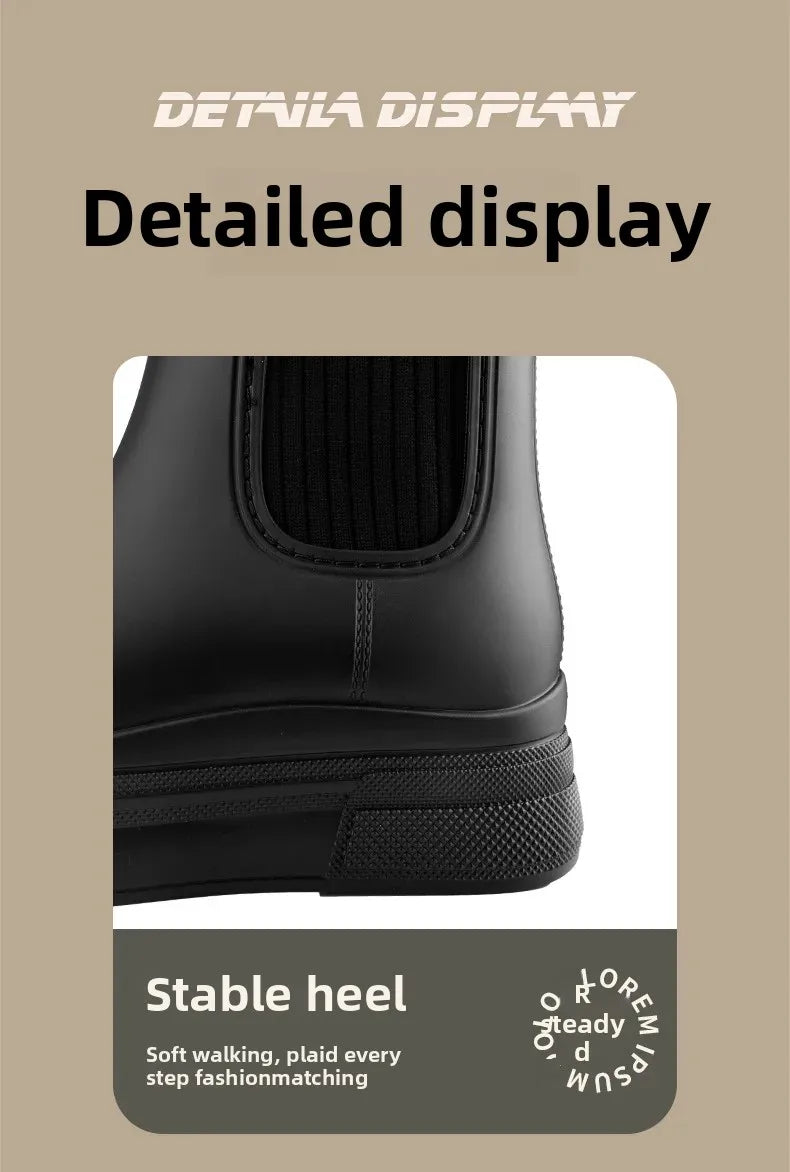 Bottes Pluie Femme Chelsea - Imperméables Semelle Épaisse Tendance