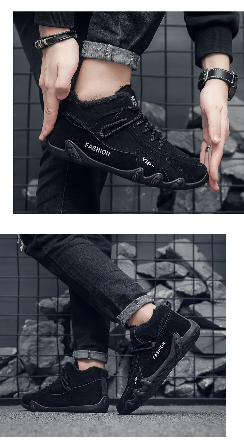 Chaussures Plates Homme Hiver - Fourrées Chaudes Sport Casual Confort