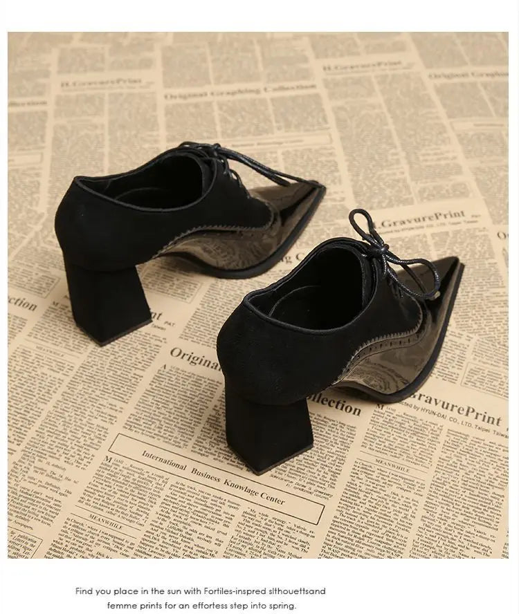 Escarpins Femme Talons Hauts - Luxe Bout Pointu Lacets 2025