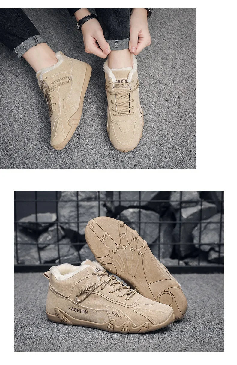 Chaussures Plates Homme Hiver - Fourrées Chaudes Sport Casual Confort