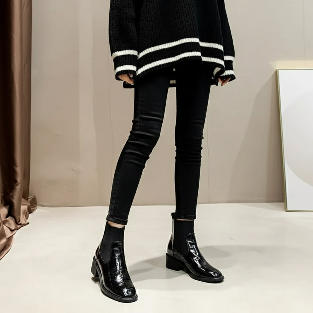 Bottines Chelsea Femme Noires - Talons Moyens Élégantes Tendance 2025