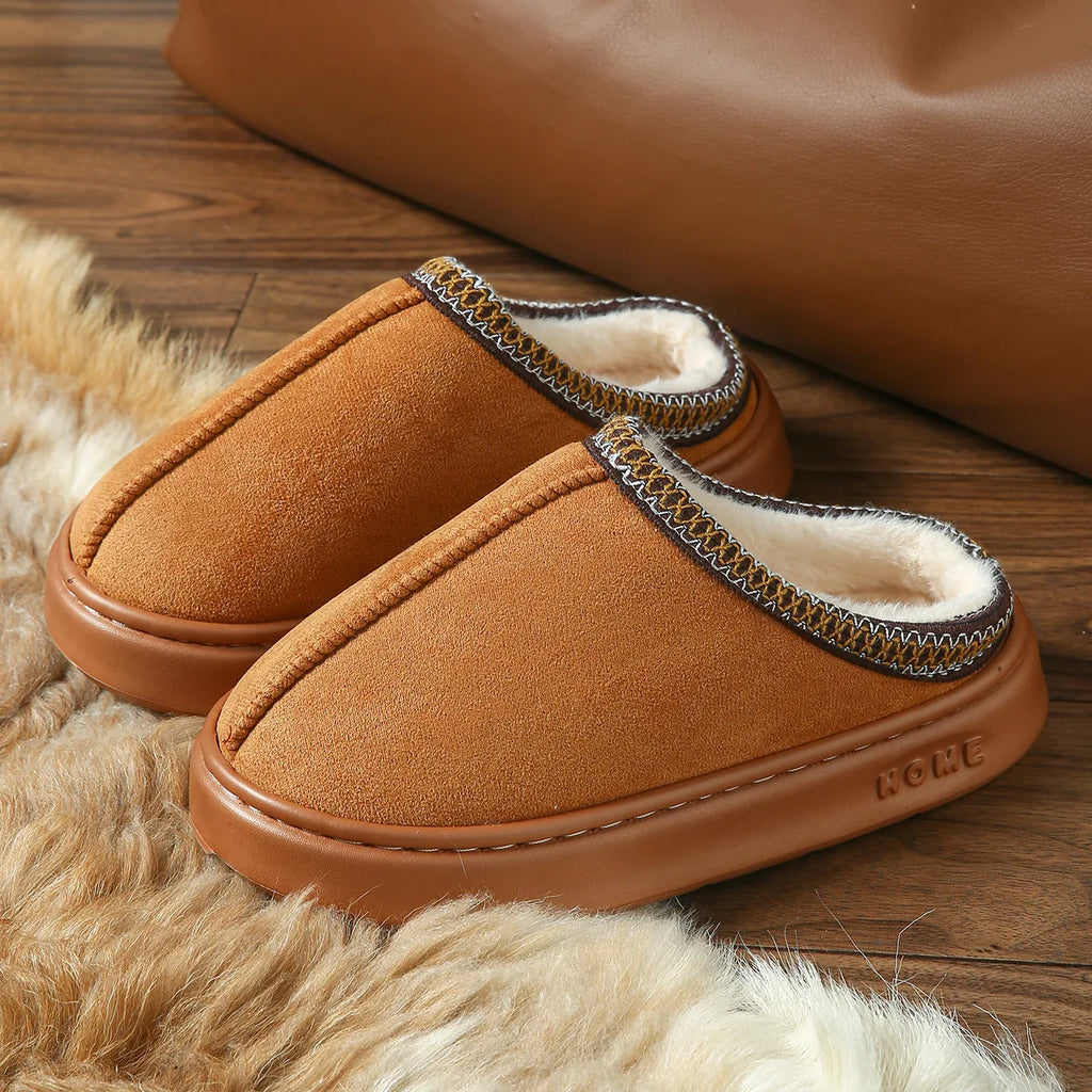 Pantoufles Hiver Femme - Intérieur Peluche Antidérapantes Chaudes
