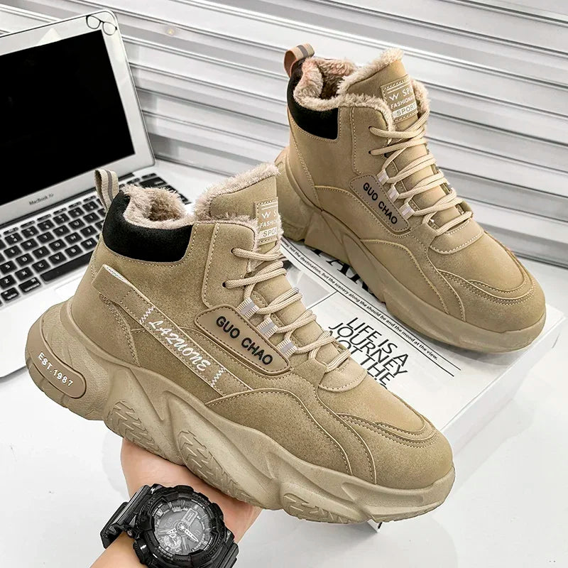 Bottines Sport Homme Hiver - Sneakers Casual Plateforme Confort