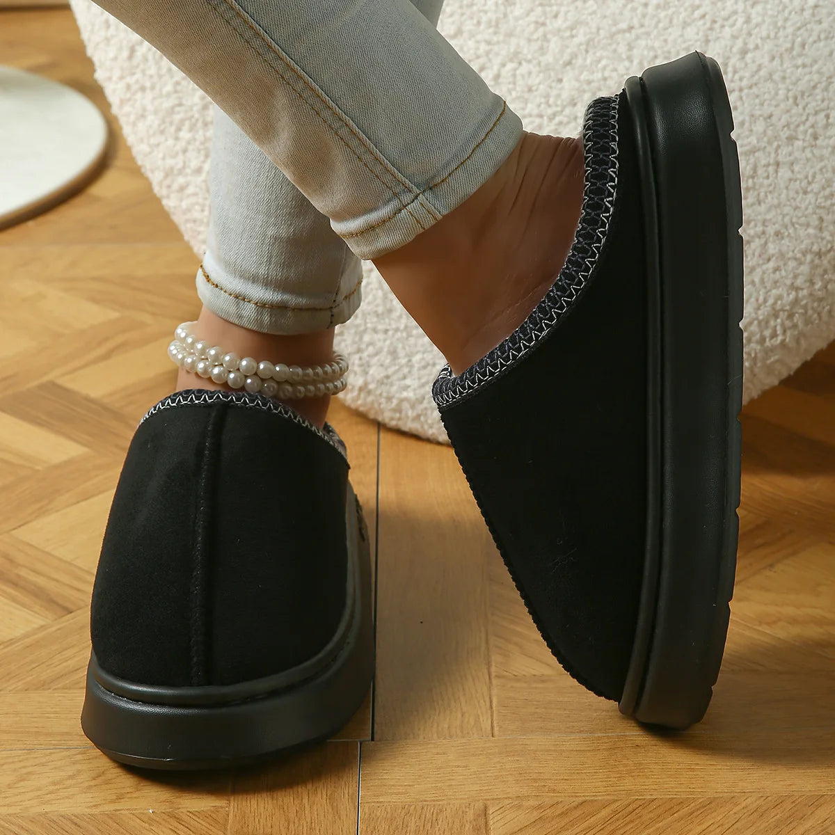 Pantoufles Hiver Femme - Intérieur Peluche Antidérapantes Chaudes