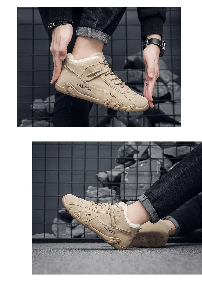 Chaussures Plates Homme Hiver - Fourrées Chaudes Sport Casual Confort