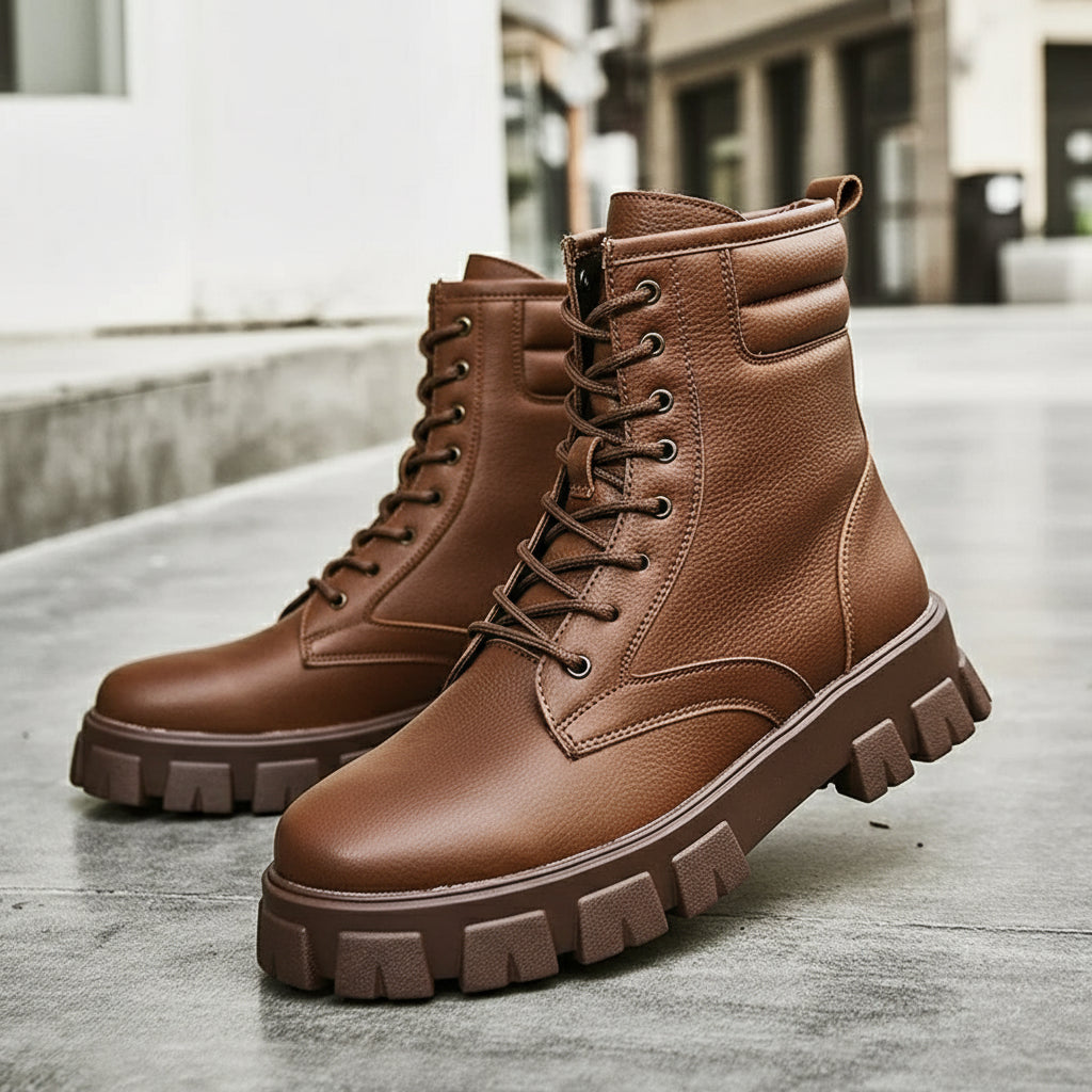 Bottines Homme Casual Hiver - Sneakers Montantes Zip Confort