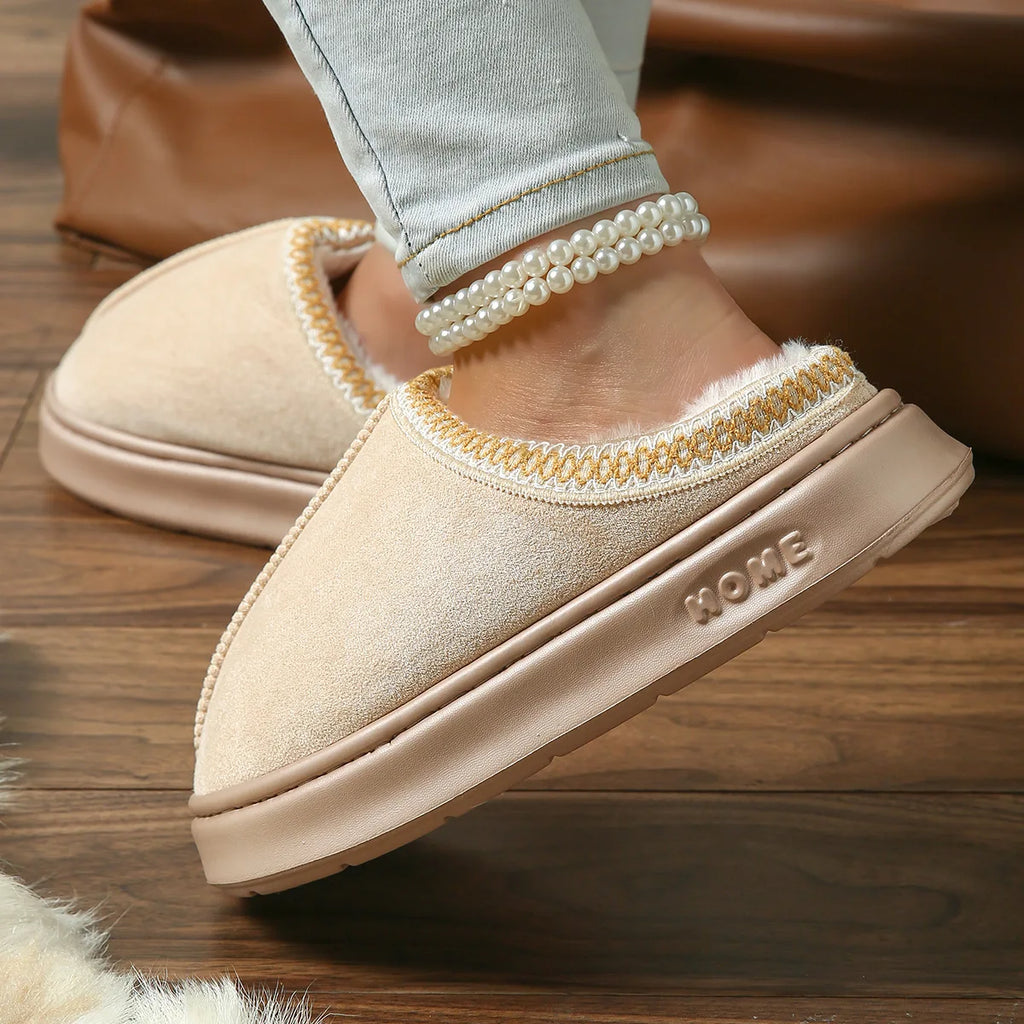 Pantoufles Hiver Femme - Intérieur Peluche Antidérapantes Chaudes